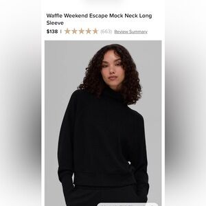 Alo Weekend Escape Black Turtleneck Sweater XS